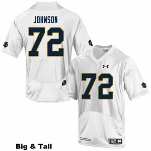 Notre Dame Fighting Irish Men's Caleb Johnson #72 White Under Armour Authentic Stitched Big & Tall College NCAA Football Jersey MEE3899LM